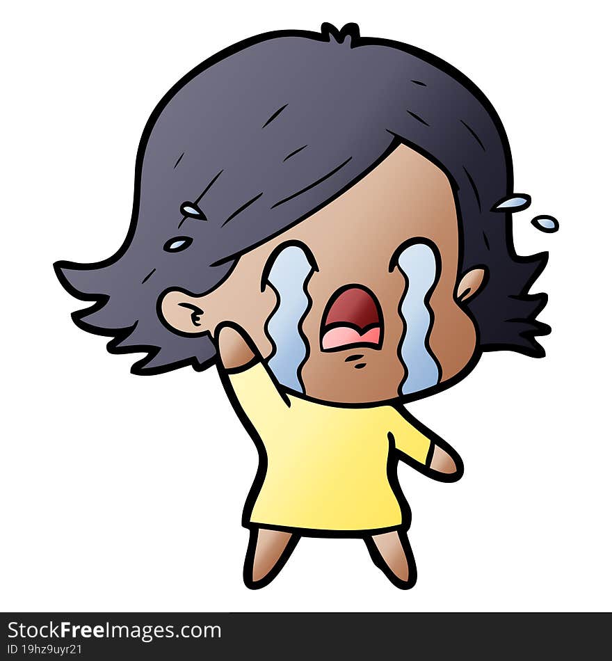 cartoon woman crying. cartoon woman crying