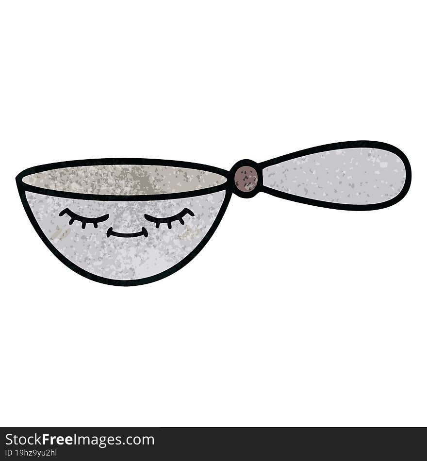 Retro Grunge Texture Cartoon Measuring Spoon