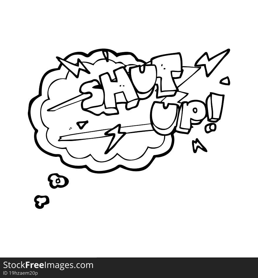 Thought Bubble Cartoon Shut Up! Symbol