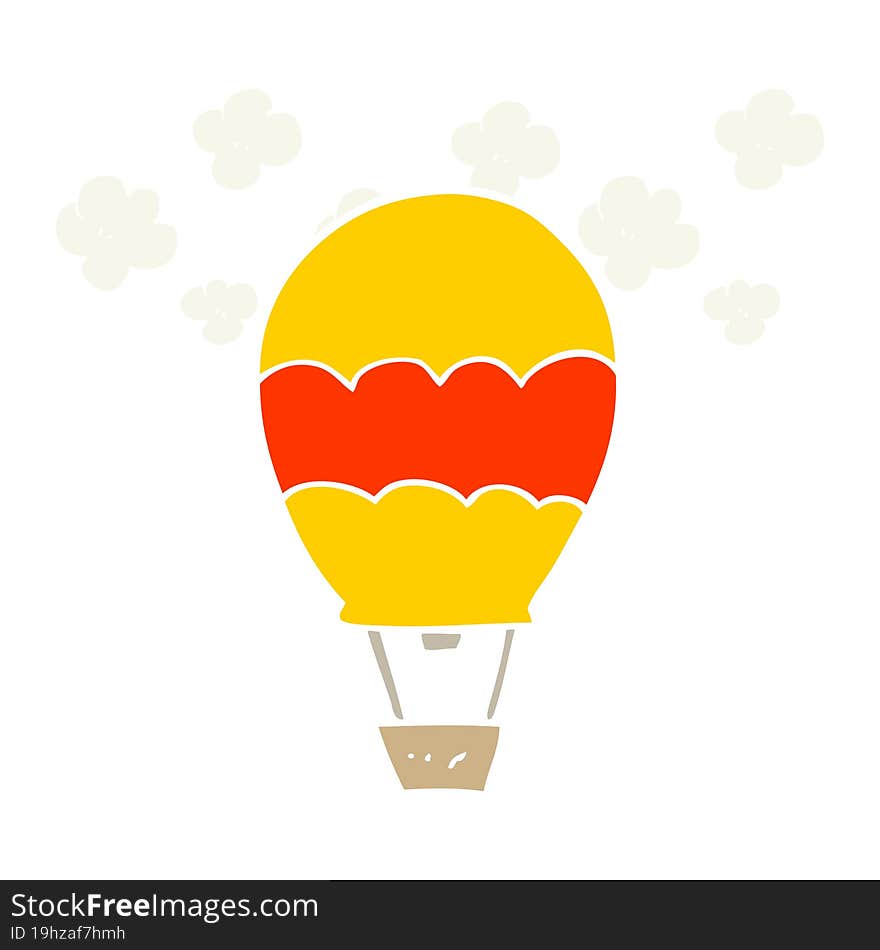 flat color illustration of a cartoon hot air balloon