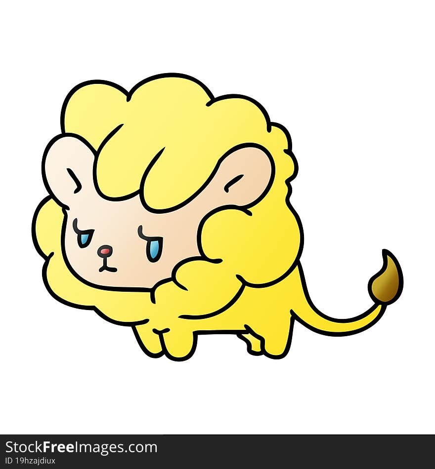 gradient cartoon kawaii cute lion cub