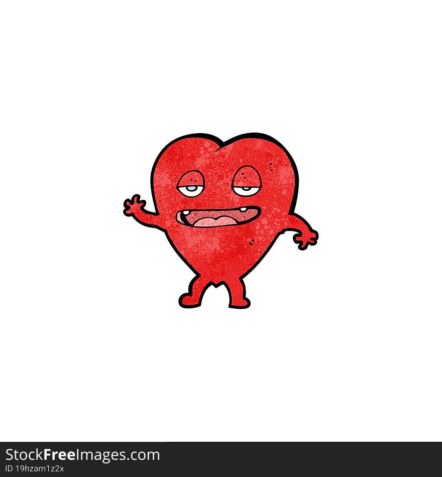 happy heart cartoon character