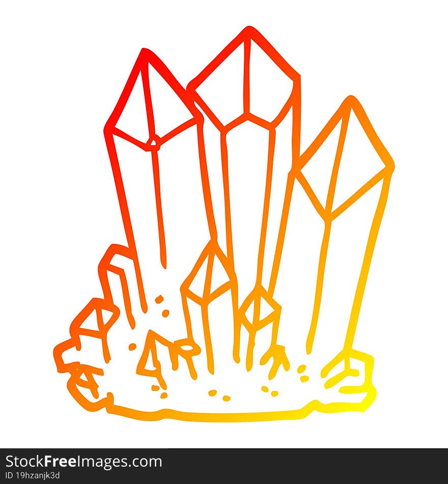 warm gradient line drawing cartoon natural crystals