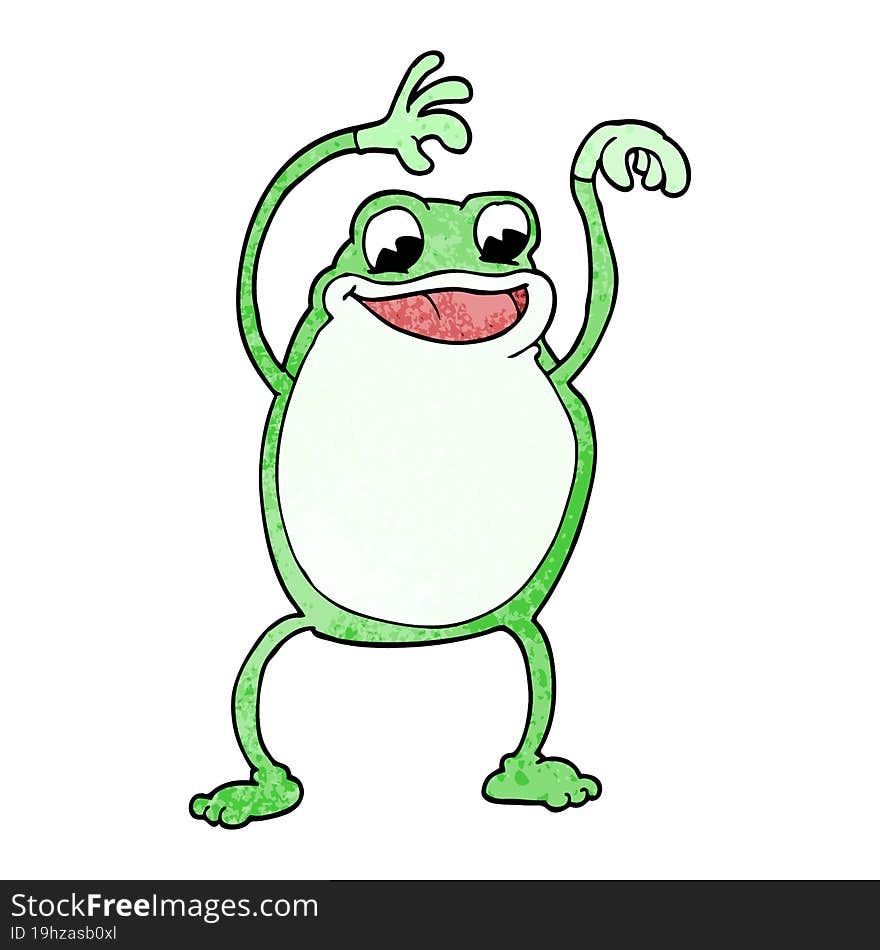 cartoon doodle frog