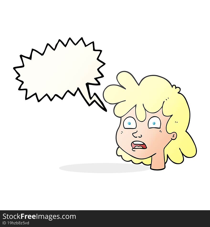 speech bubble cartoon female face