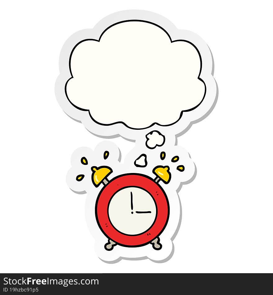 Alarm Clock And Thought Bubble As A Printed Sticker