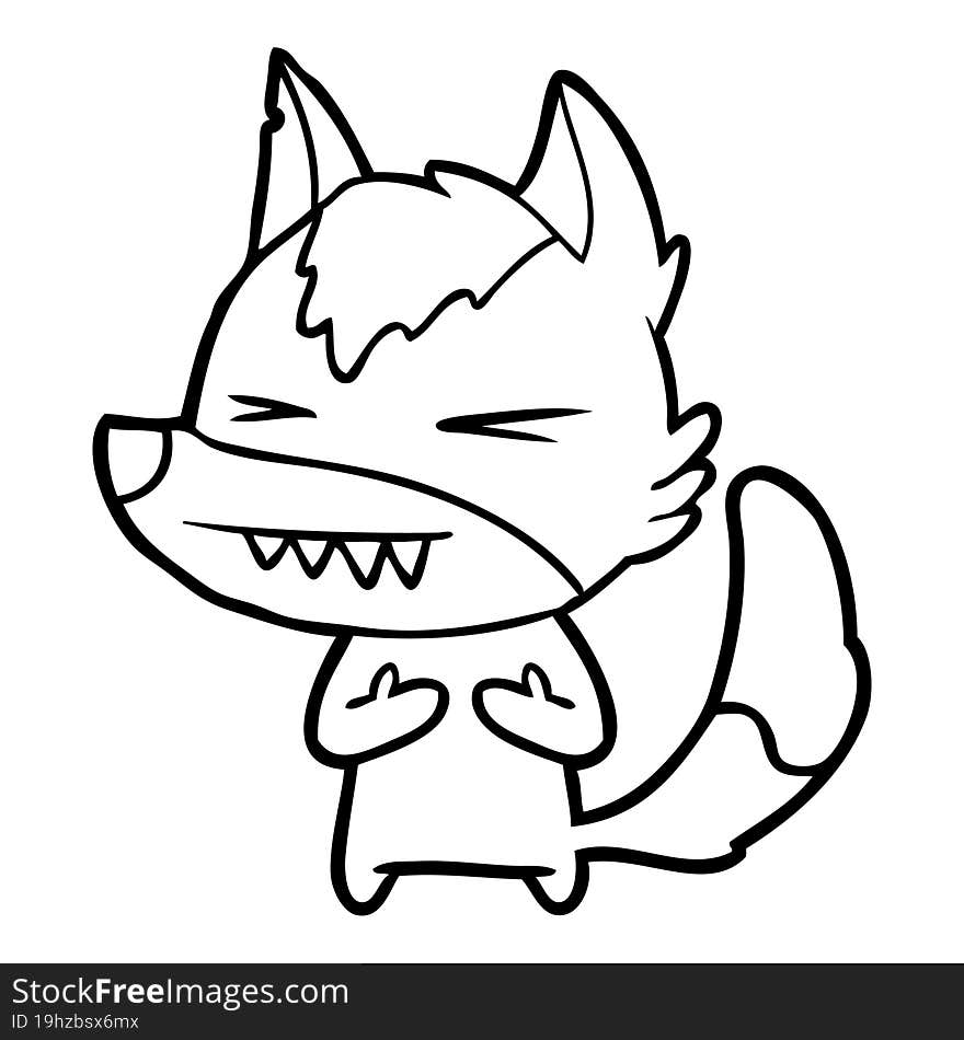 angry wolf cartoon. angry wolf cartoon