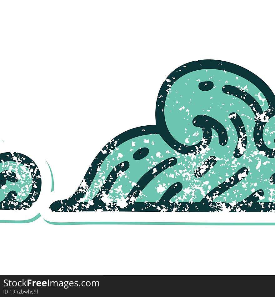 distressed sticker tattoo style icon of clouds