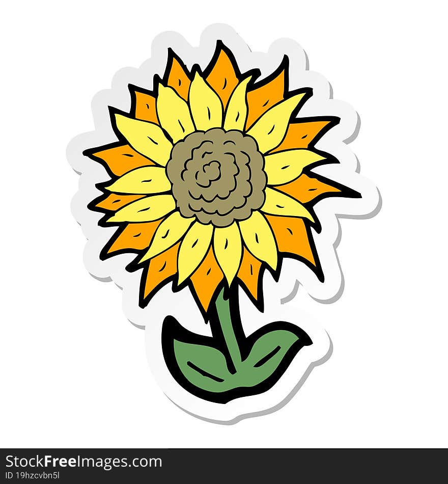 sticker of a cartoon flower