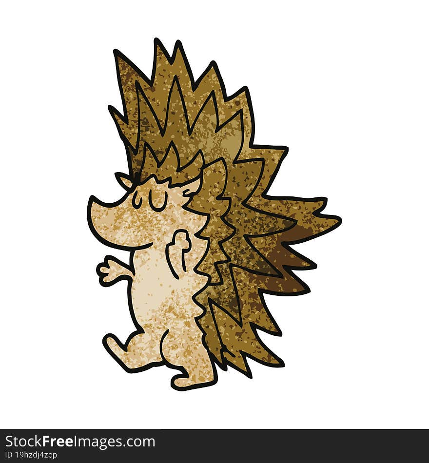 cartoon doodle spiky hedgehog