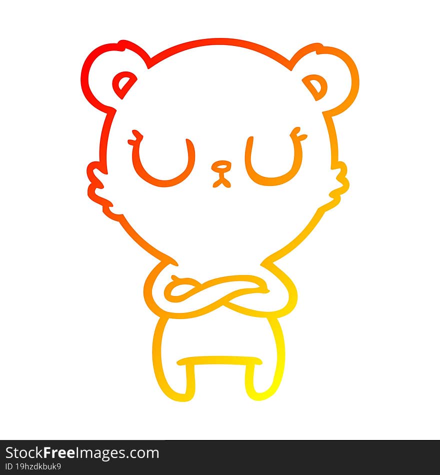 warm gradient line drawing peaceful cartoon polar bear