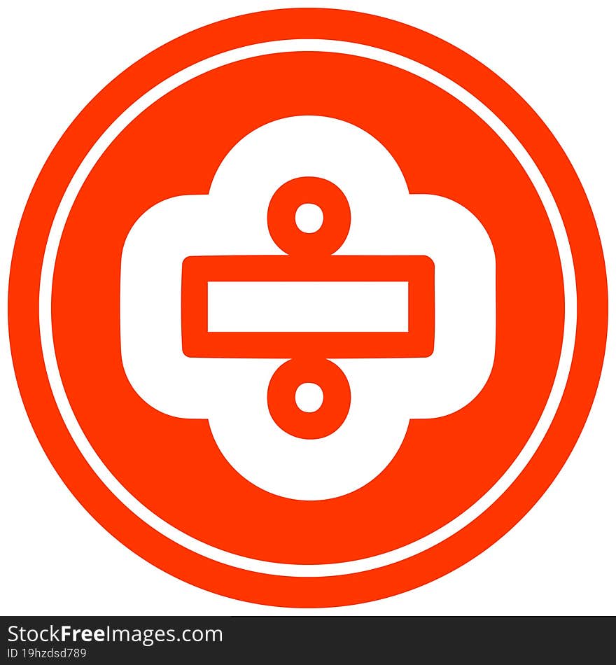 division sign circular icon