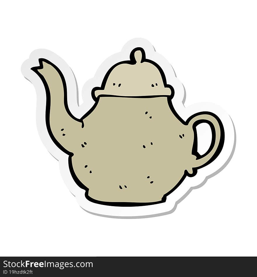 sticker of a cartoon teapot