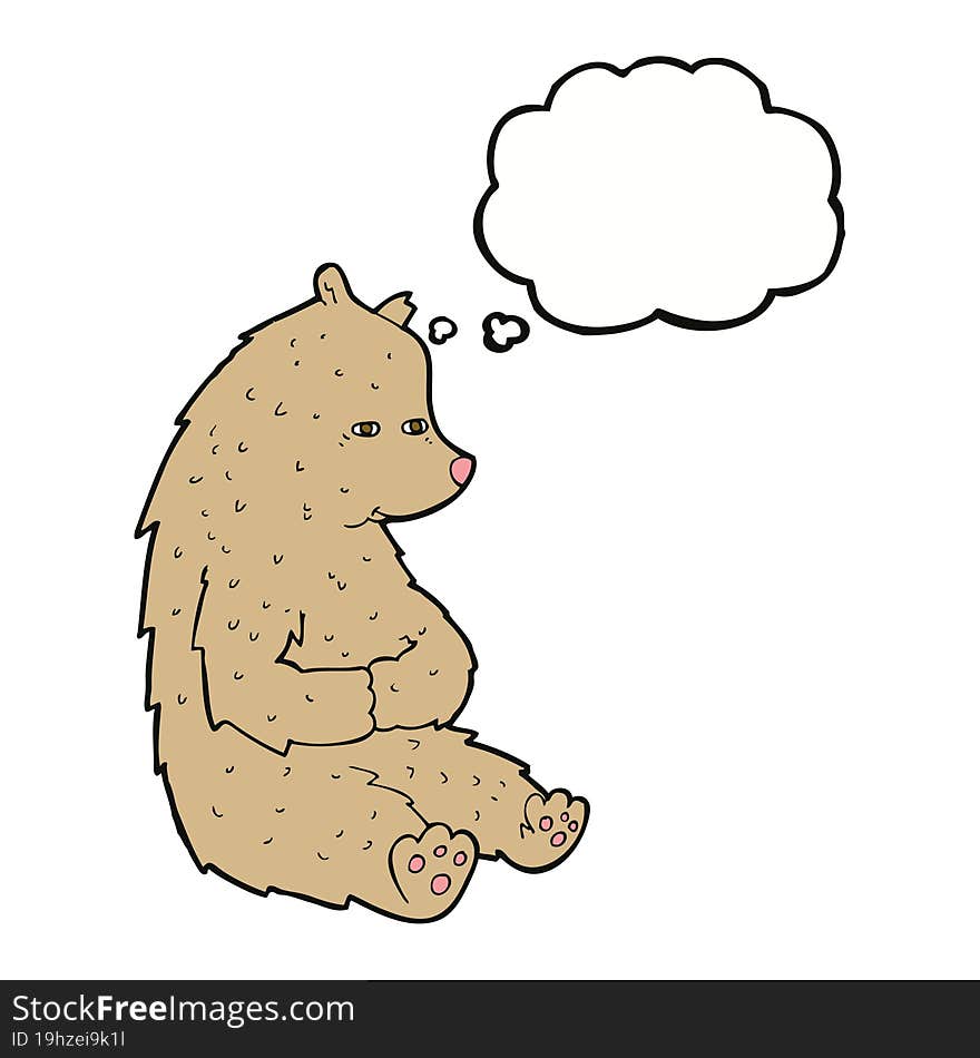 cute cartoon bear with thought bubble