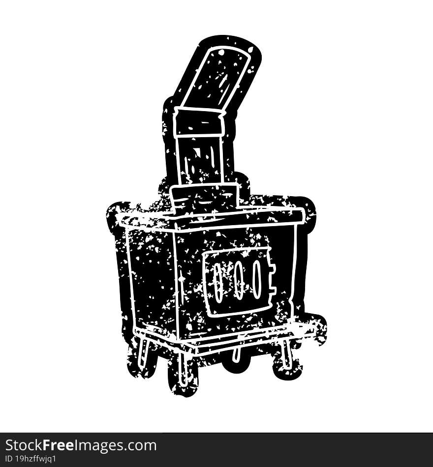 grunge icon drawing of a house furnace