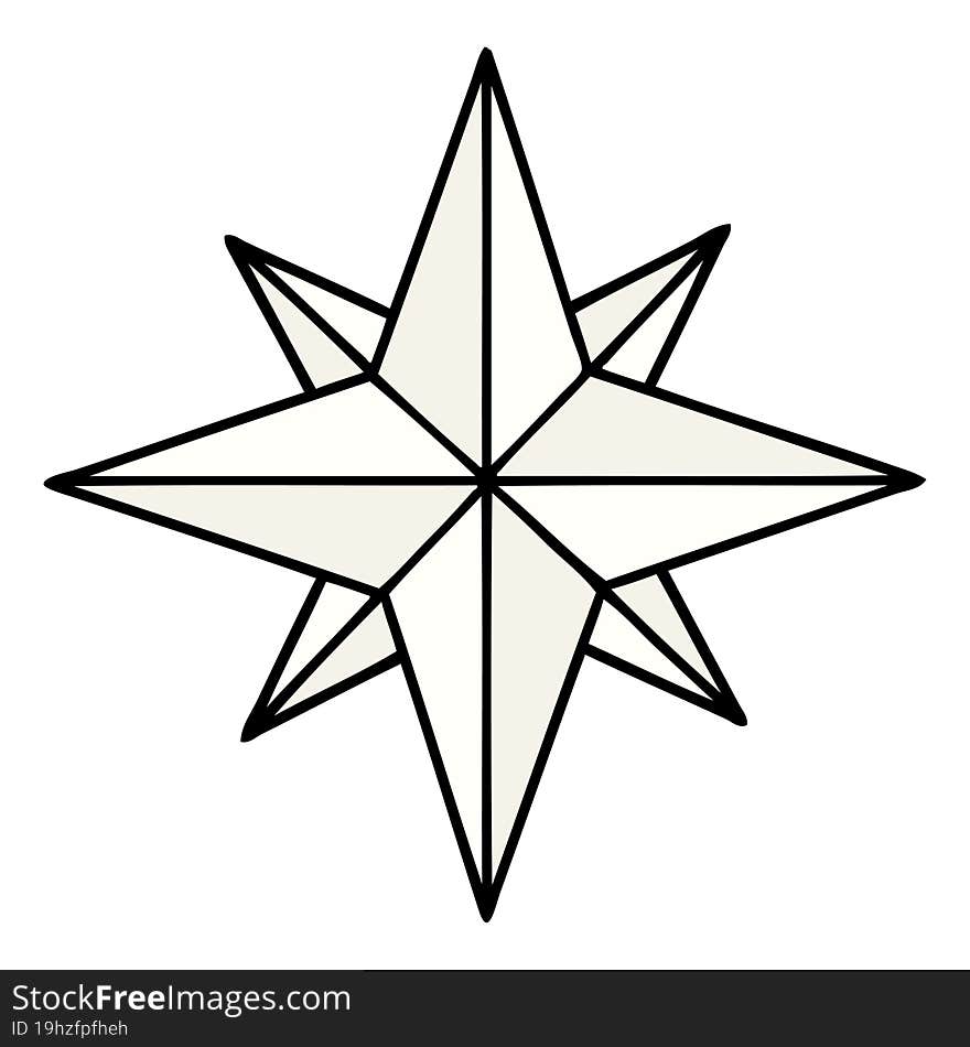 traditional tattoo of a star