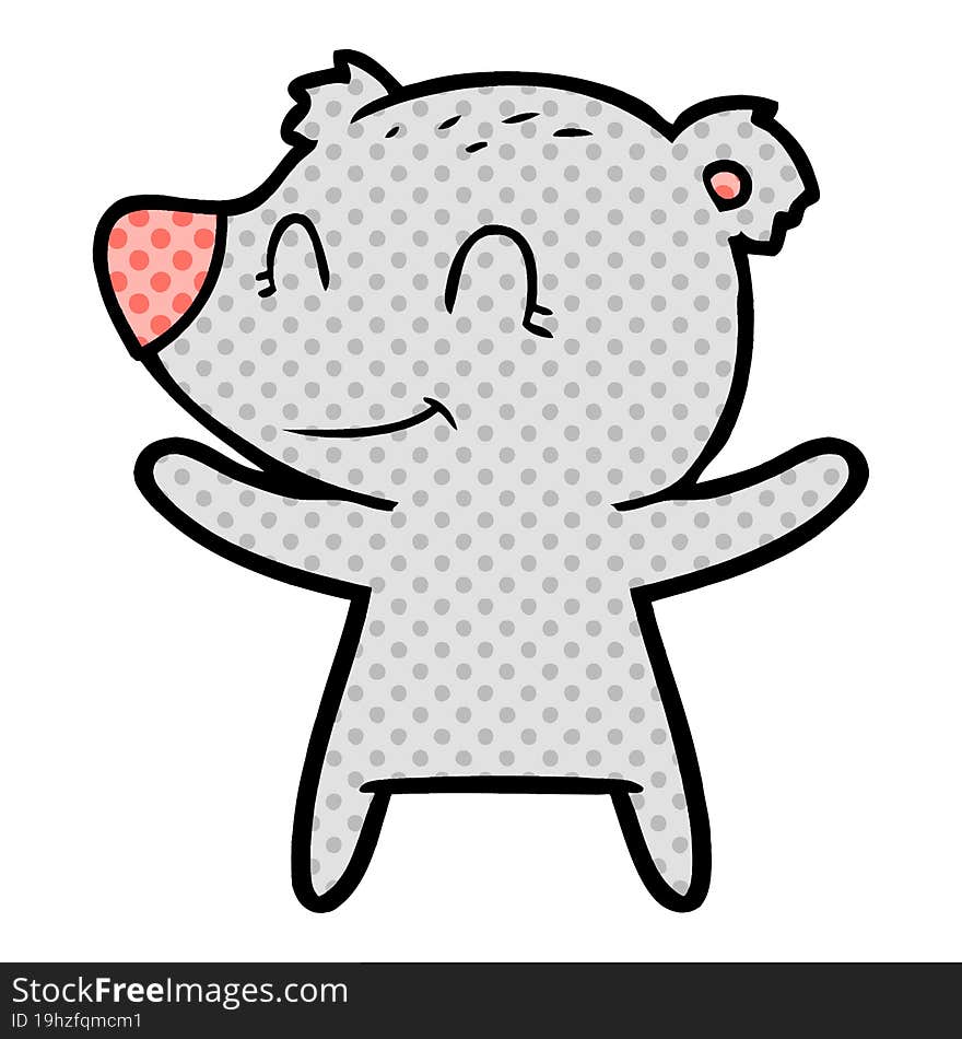 smiling bear cartoon. smiling bear cartoon