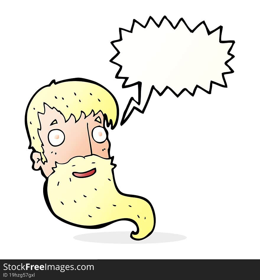 Cartoon Bearded Man With Speech Bubble