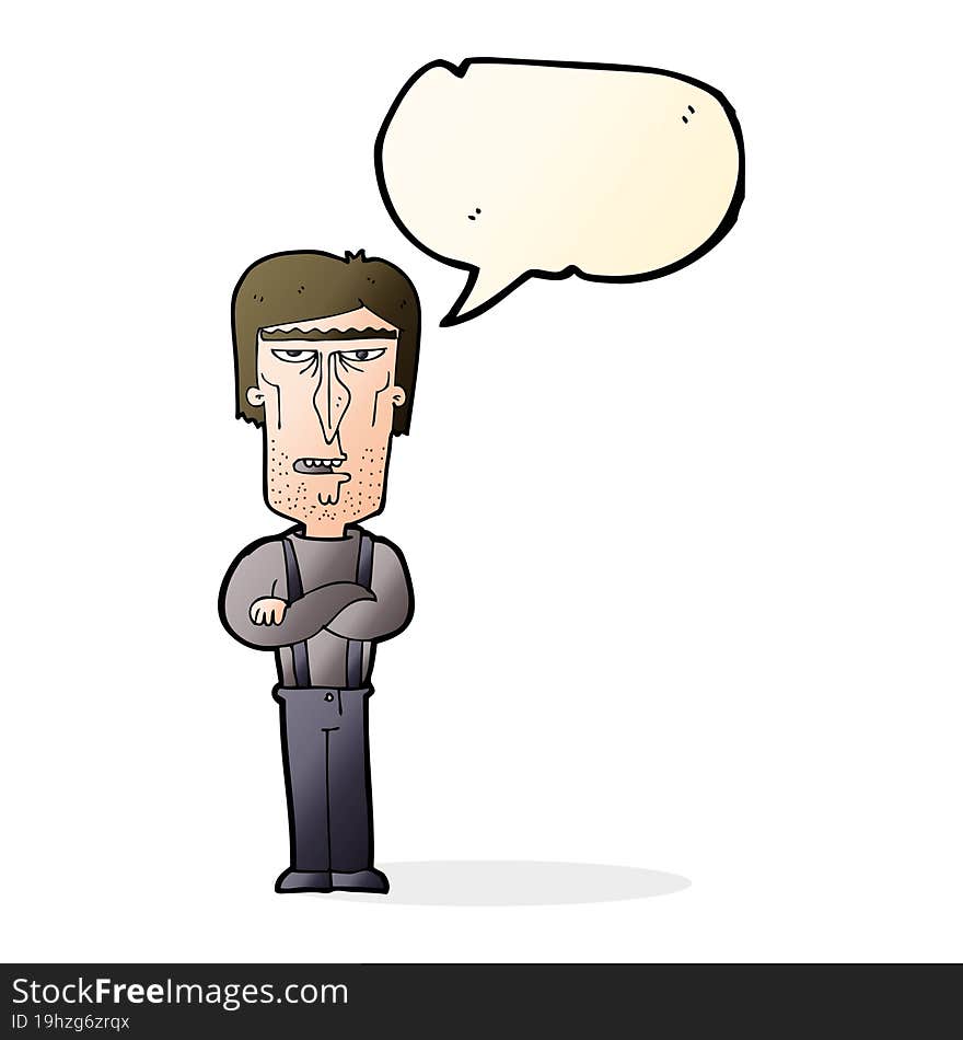 cartoon angry man with speech bubble