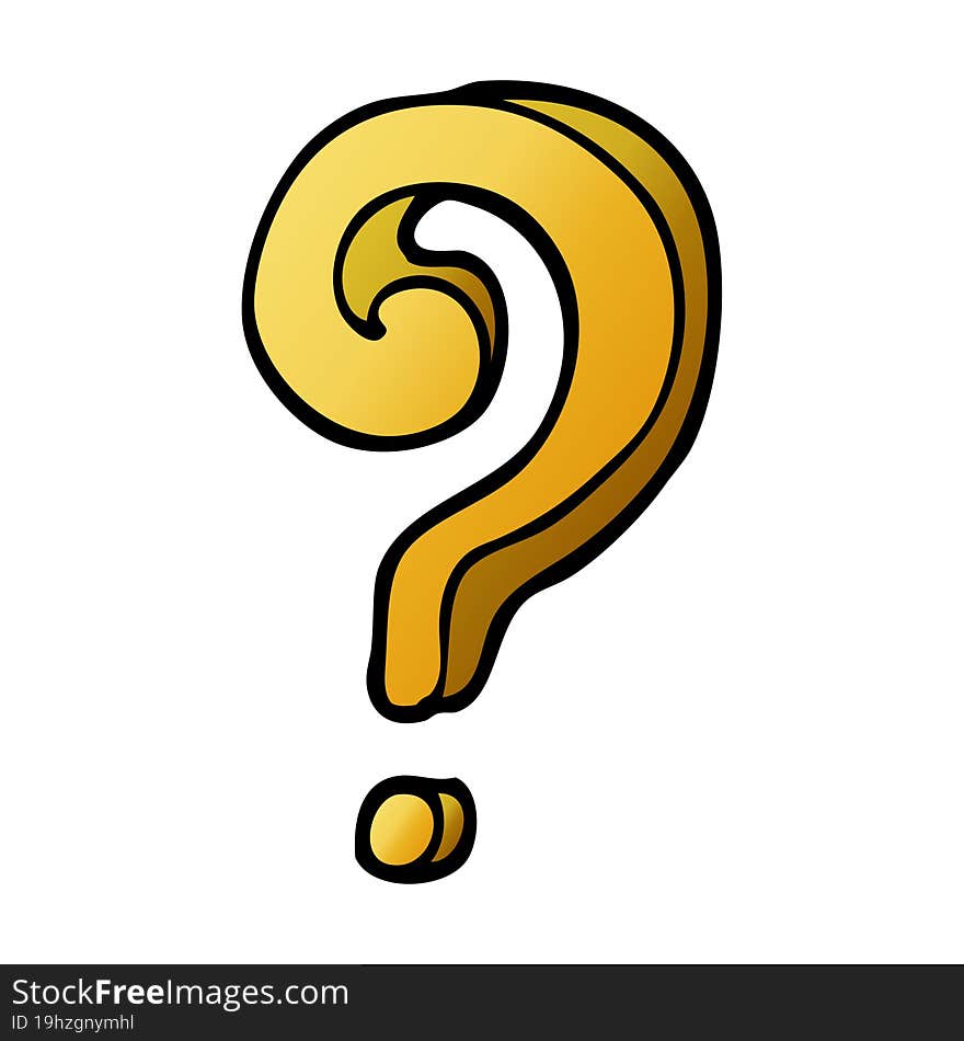 vector gradient illustration cartoon question mark