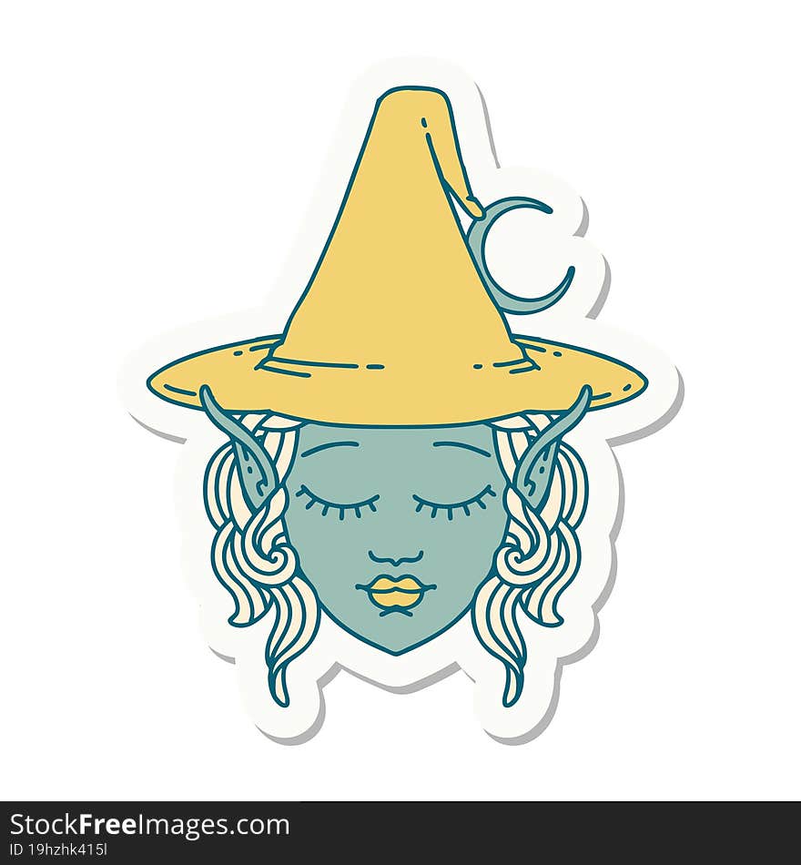 Elf Mage Character Face Sticker