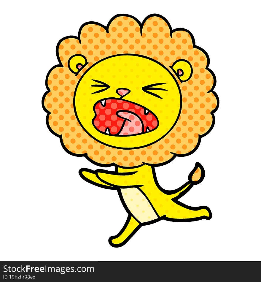 cartoon running lion. cartoon running lion