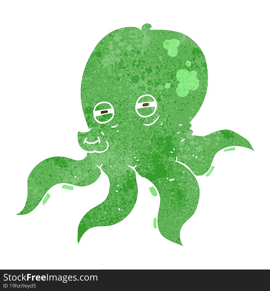 Retro Cartoon Octopus