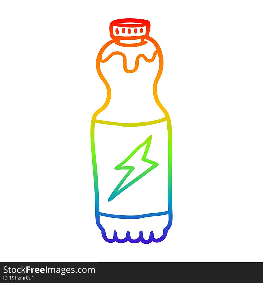 rainbow gradient line drawing soda bottle