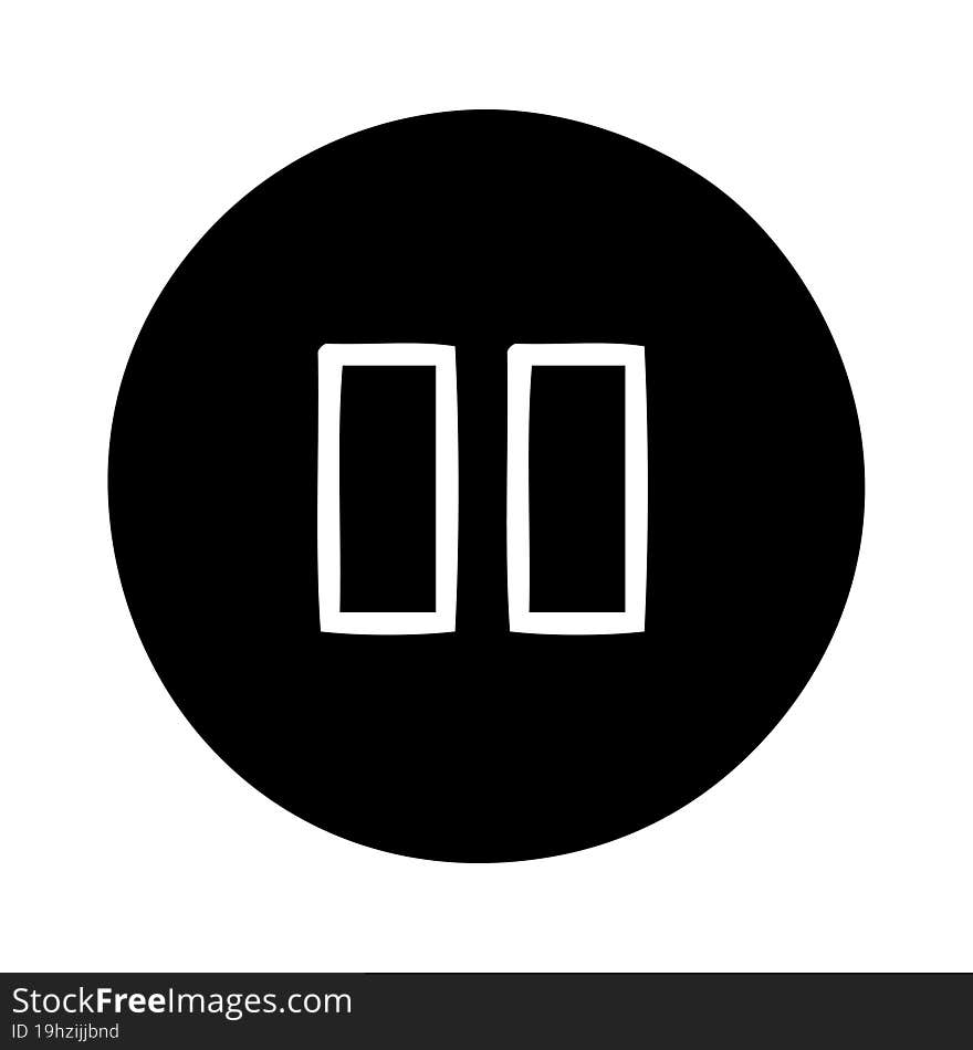 flat symbol of a pause button. flat symbol of a pause button