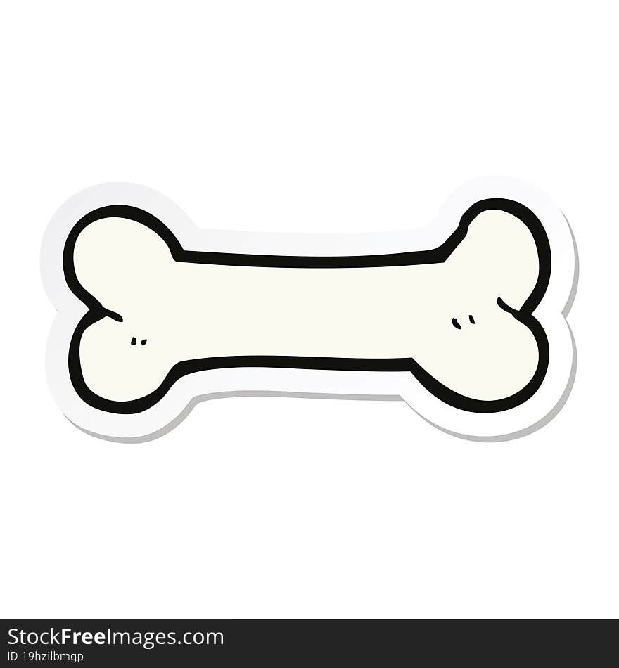 sticker of a cartoon bone