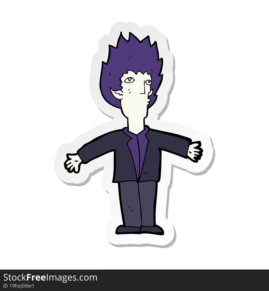 sticker of a cartoon vampire