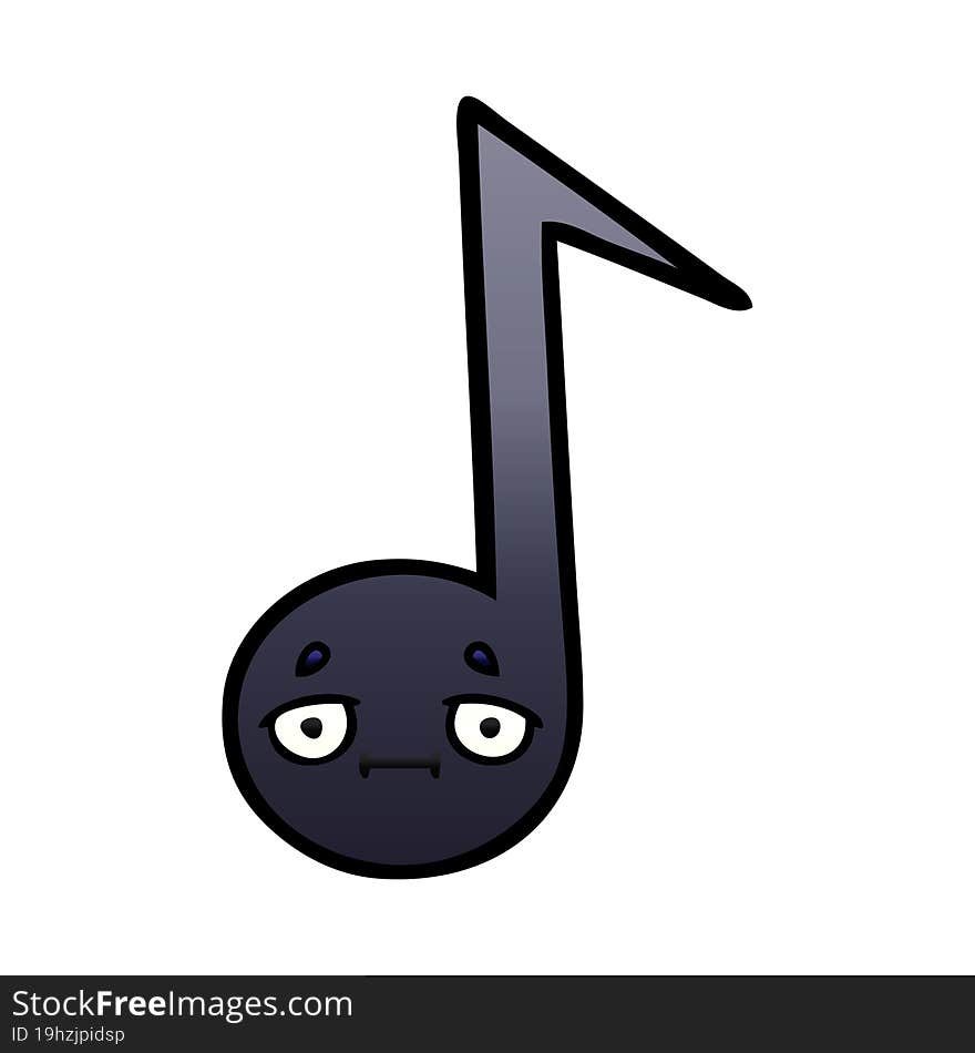 Gradient Shaded Cartoon Musical Note