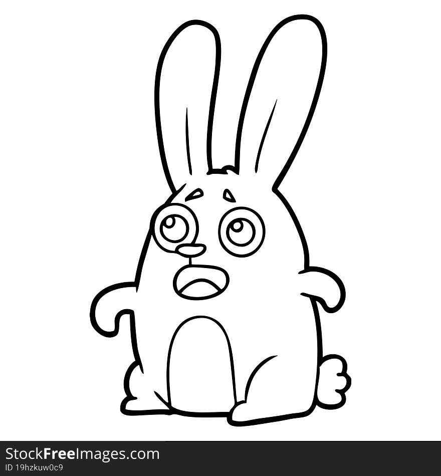 cartoon startled rabbit. cartoon startled rabbit