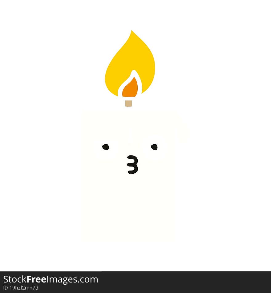 Flat Color Retro Cartoon Lit Candle