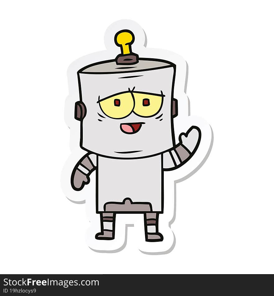 sticker of a cartoon robot