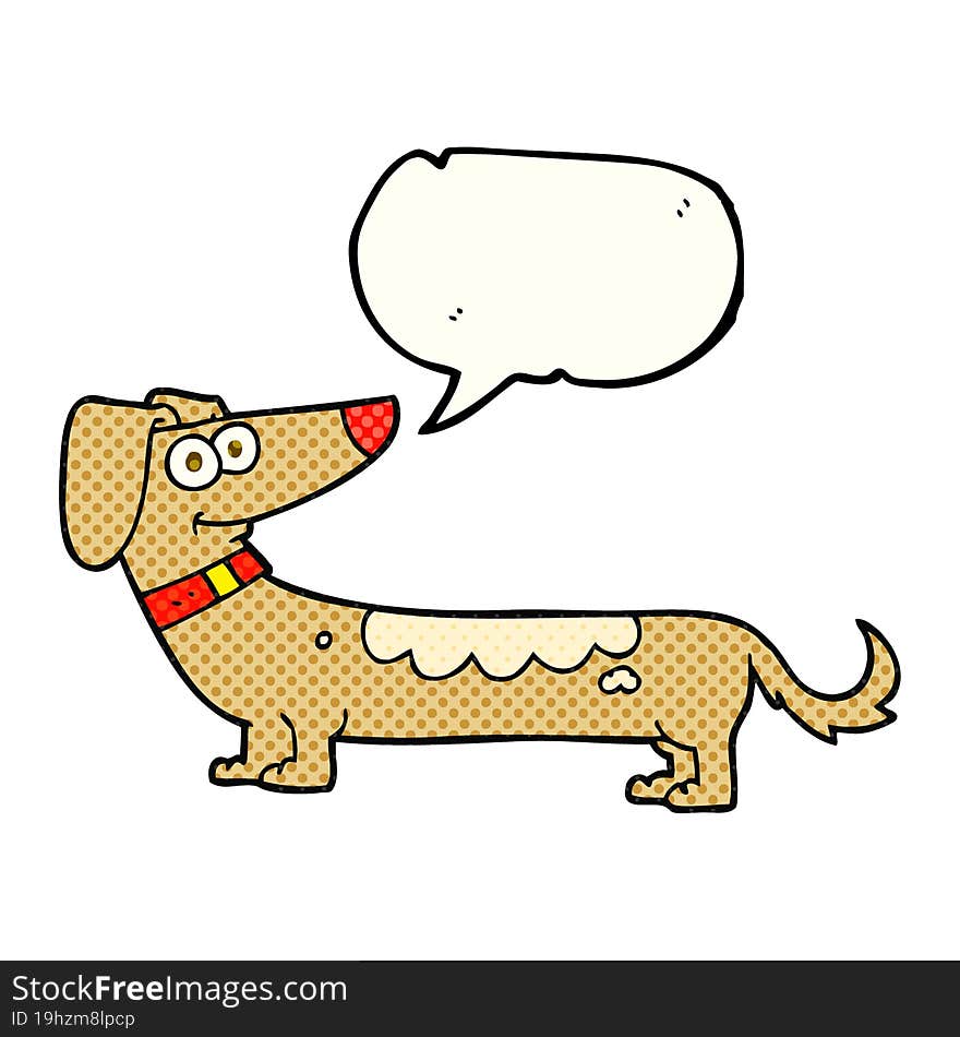 freehand drawn comic book speech bubble cartoon dog