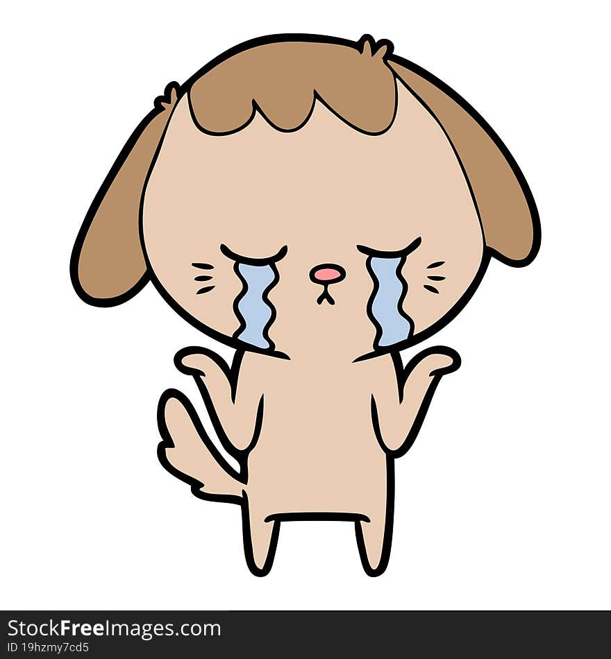 cartoon crying dog. cartoon crying dog