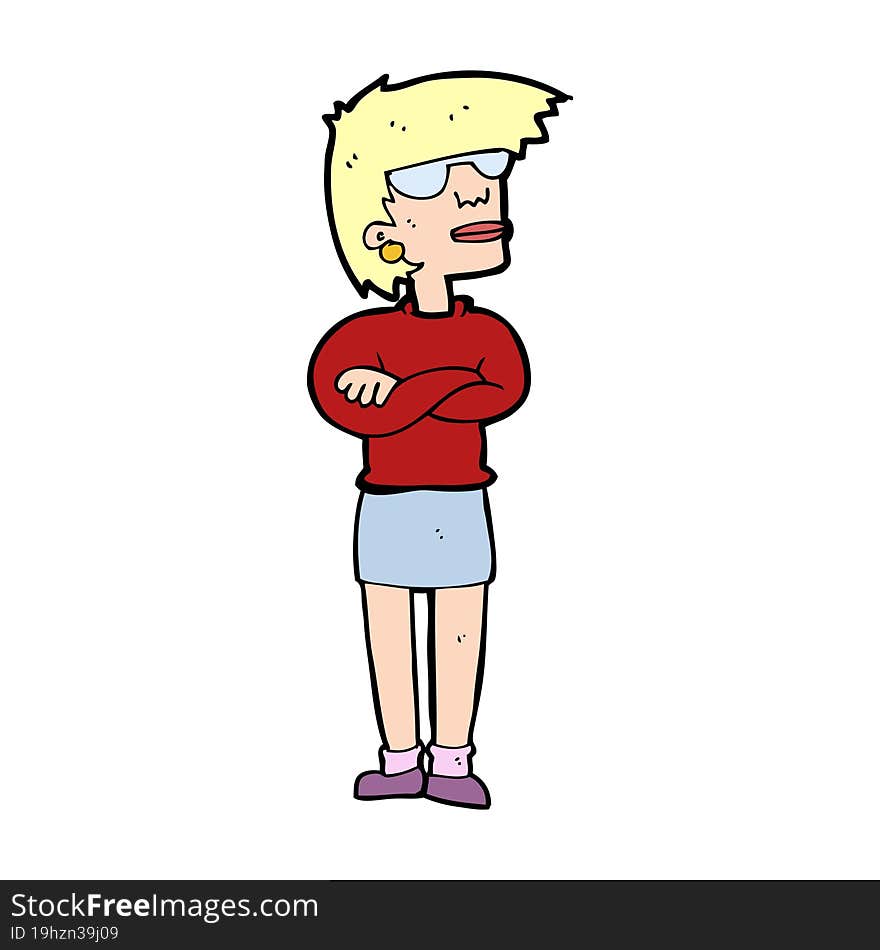 cartoon annoyed woman