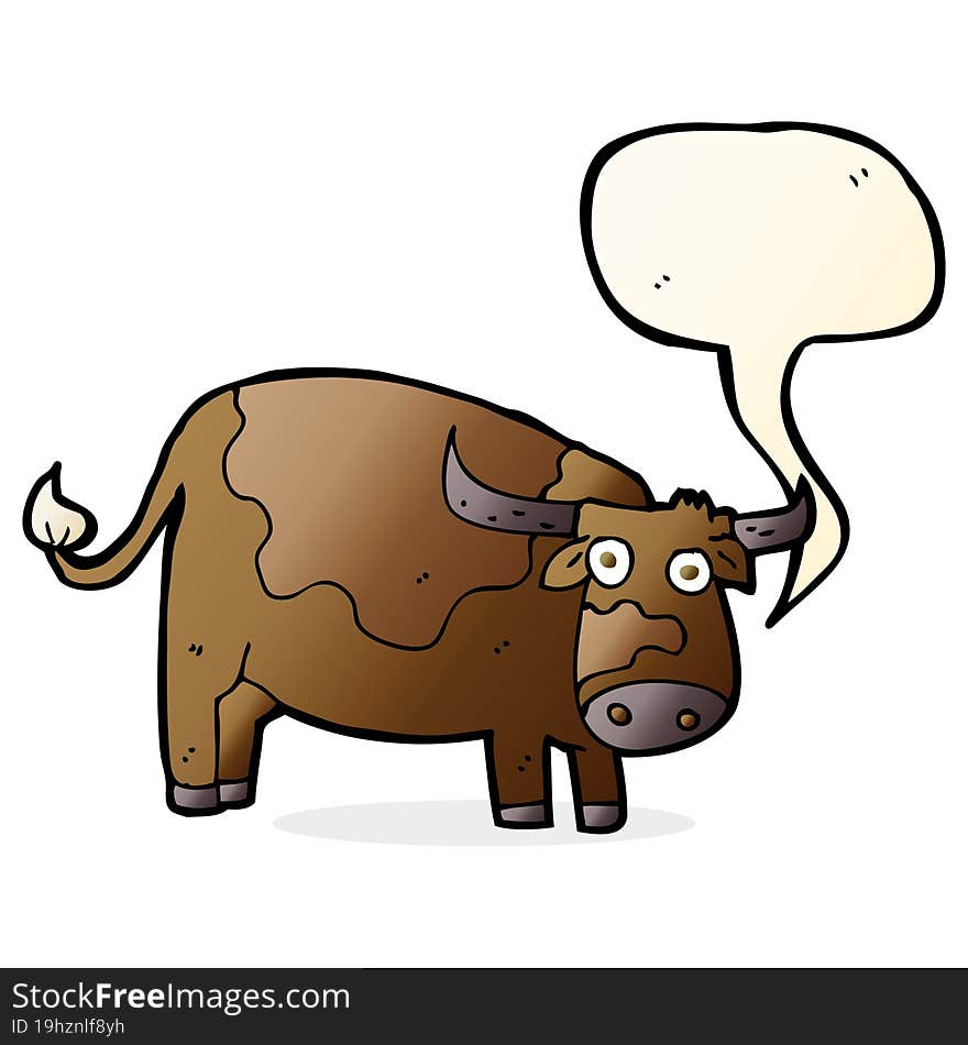 Cartoon Cow With Speech Bubble