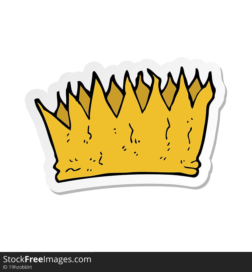 Sticker Of A Cartoon Crown