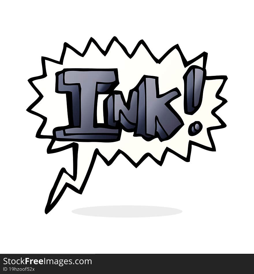 ink cartoon  with speech bubble