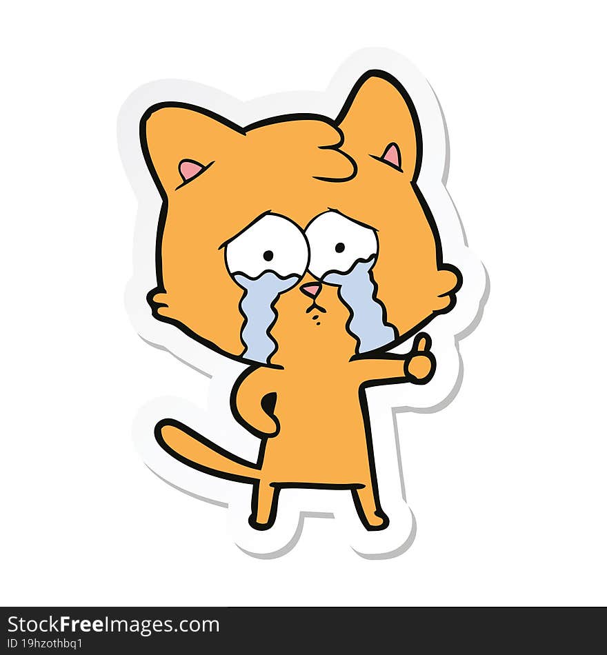 sticker of a cartoon cat