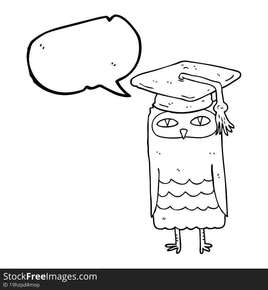 speech bubble cartoon wise owl