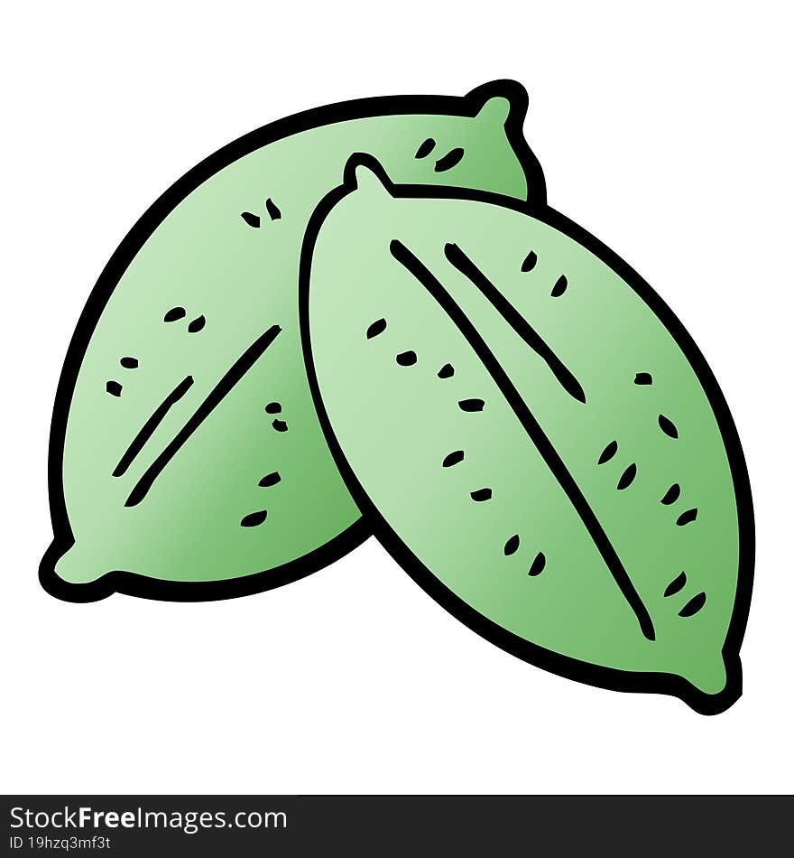 cartoon doodle leaf