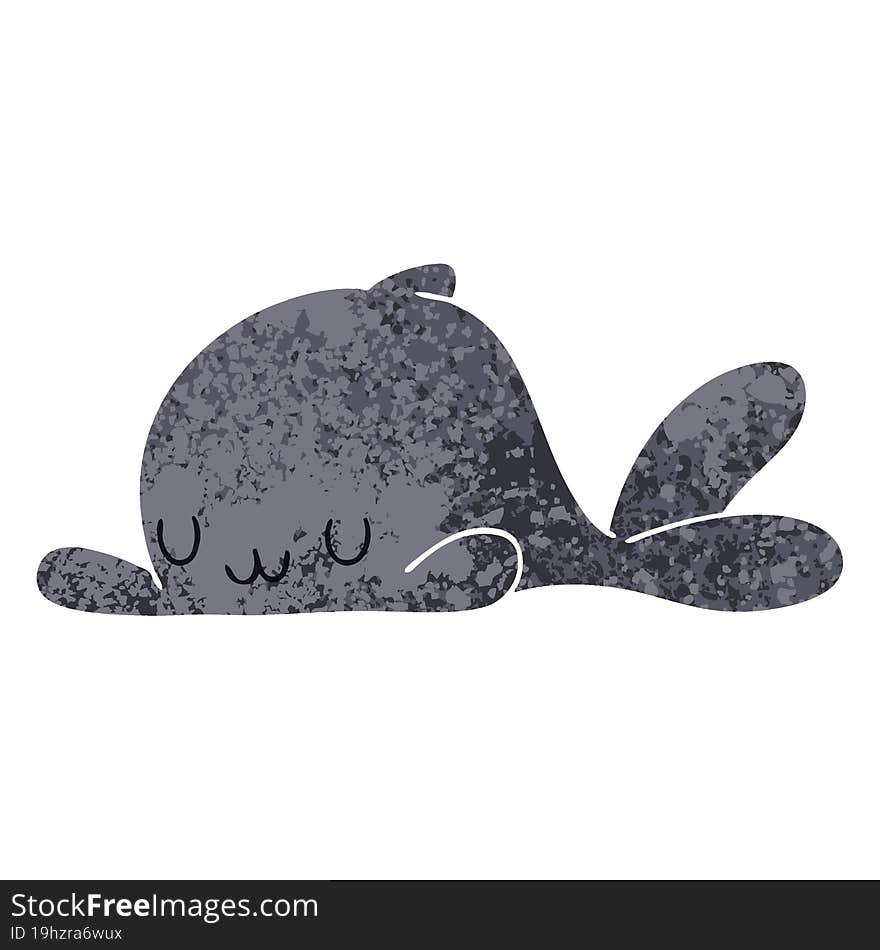 retro illustration style quirky cartoon whale. retro illustration style quirky cartoon whale