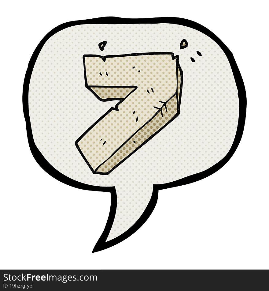 comic book speech bubble cartoon stone number seven