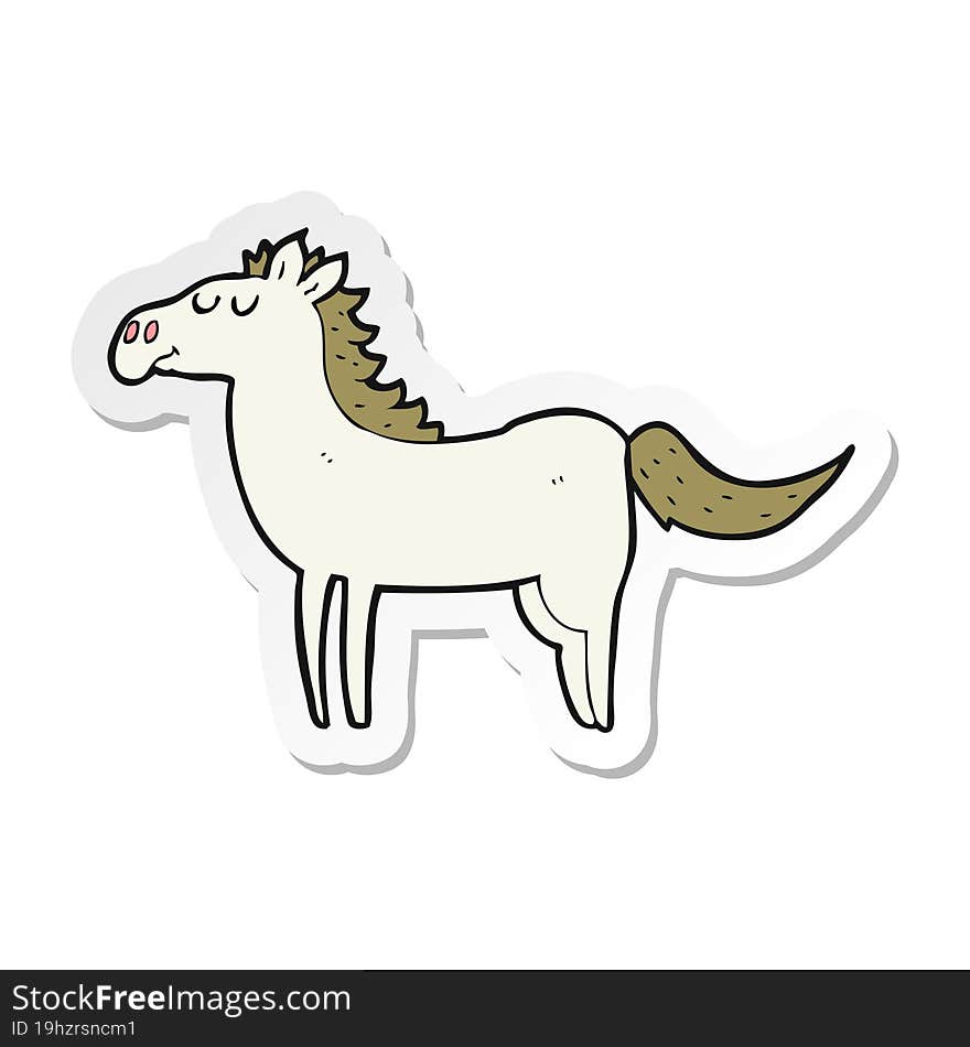 sticker of a cartoon horse