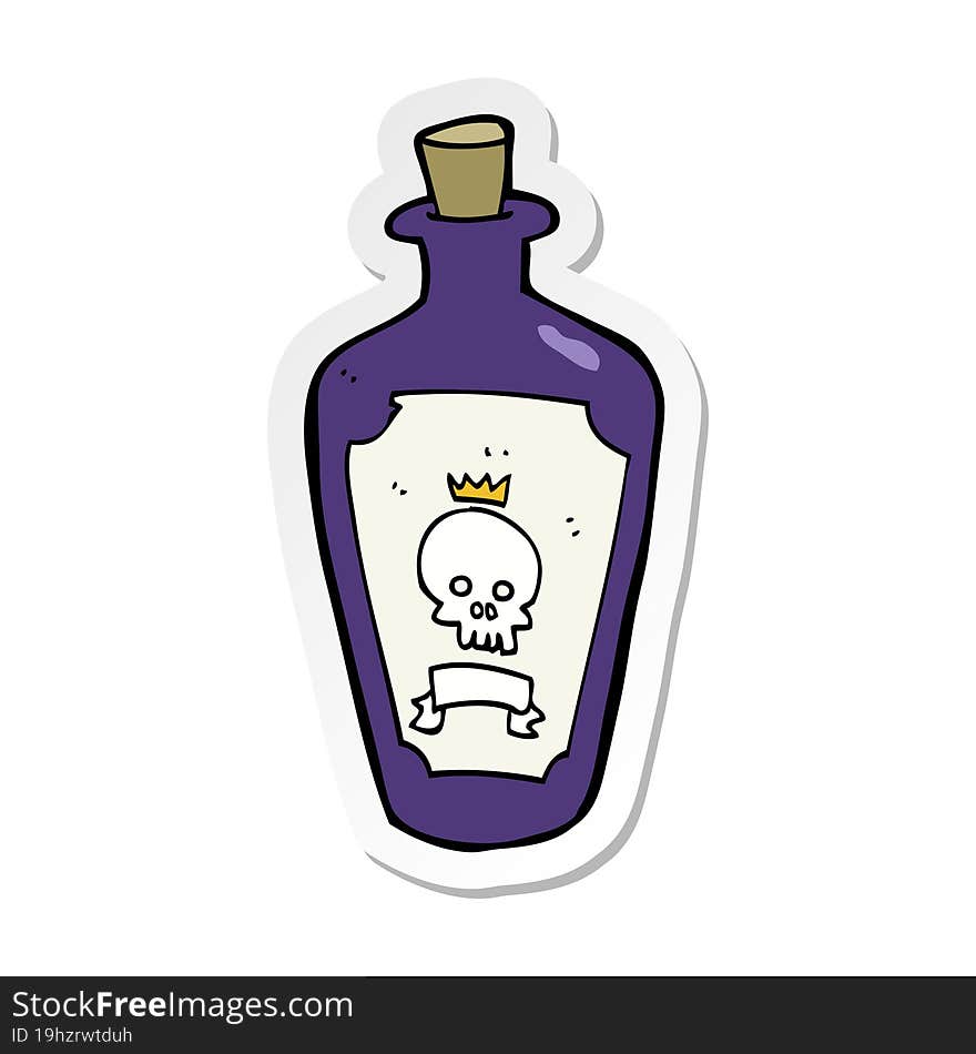 Sticker Of A Cartoon Poison