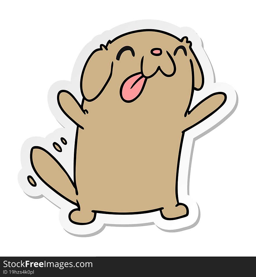 sticker cartoon kawaii of a cute dog