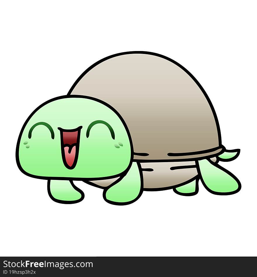 Quirky Gradient Shaded Cartoon Turtle